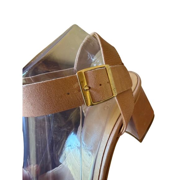 Nisolo Sz 8.5 Women's Leather Block Heeled  Adjustable Ankle Strap in Pink NEW! - Picture 5 of 9